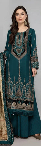 Luxury Chiffon Unstitched 3pc Suit Collection By karimi Store D-6