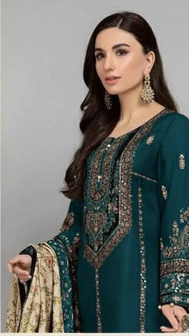 Luxury Chiffon Unstitched 3pc Suit Collection By karimi Store D-6