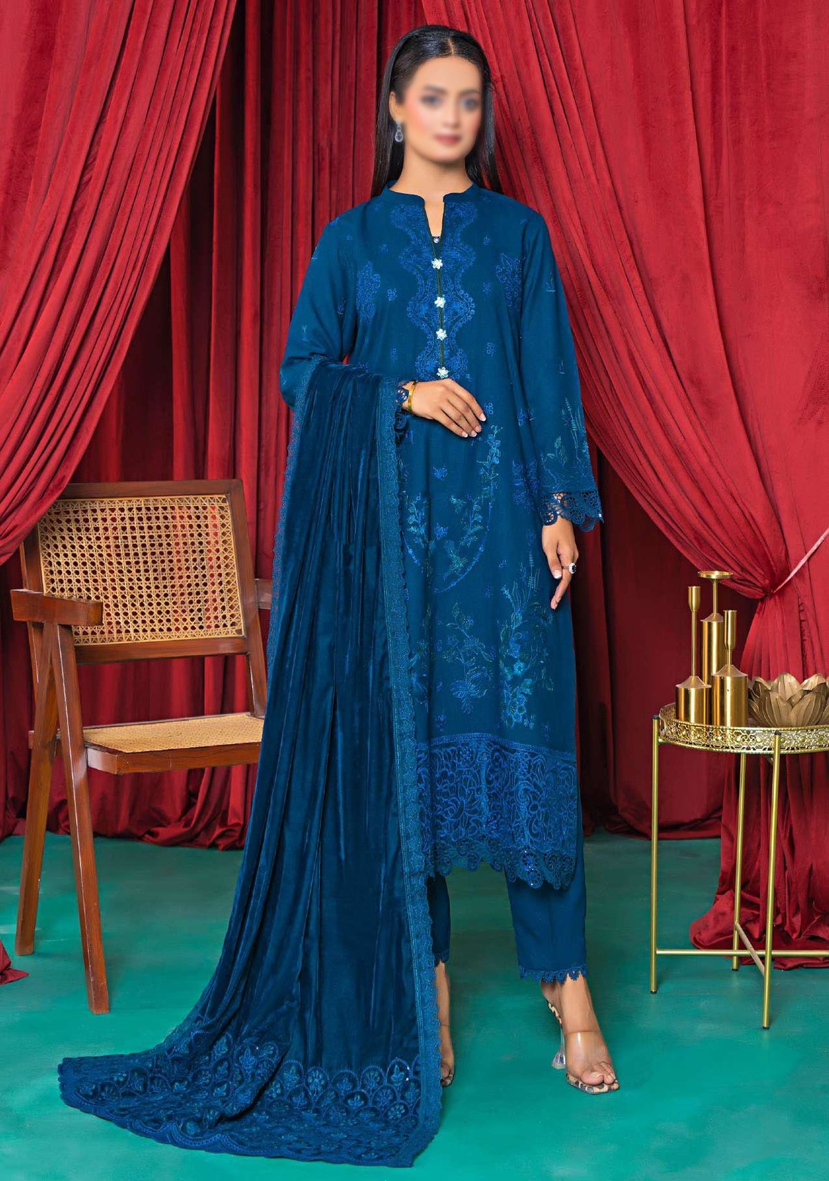Momina 0.2 Fancy Winter Fabric Collection:24 By Sobia Waseem D-01