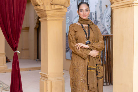 Haad E Nazar Fancy Winter Fabric With Shawl Coll:24 By Sobia Waseem D-01