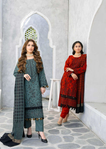 Shabnam Fancy Emb Winter With Shawl Coll:24 By Sobia Waseem D-01
