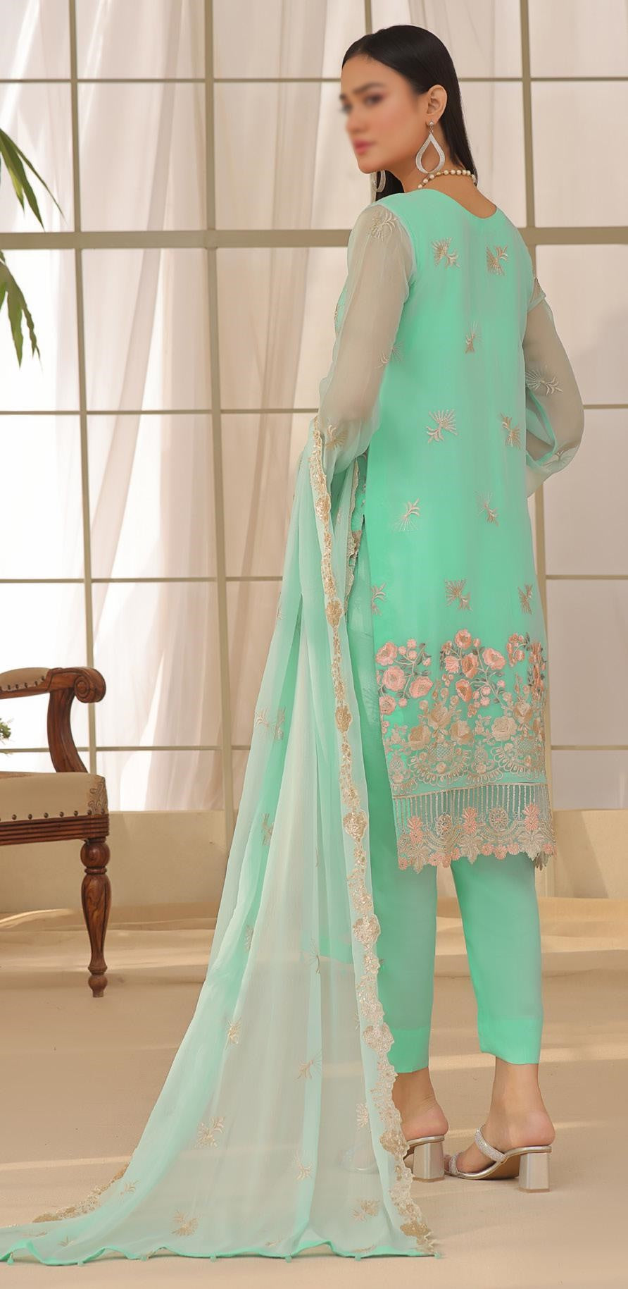 D-01  Izhar Luxury Embroidered Chiffon Collection'23 By Soghat Un-Stitched 3 Piece
