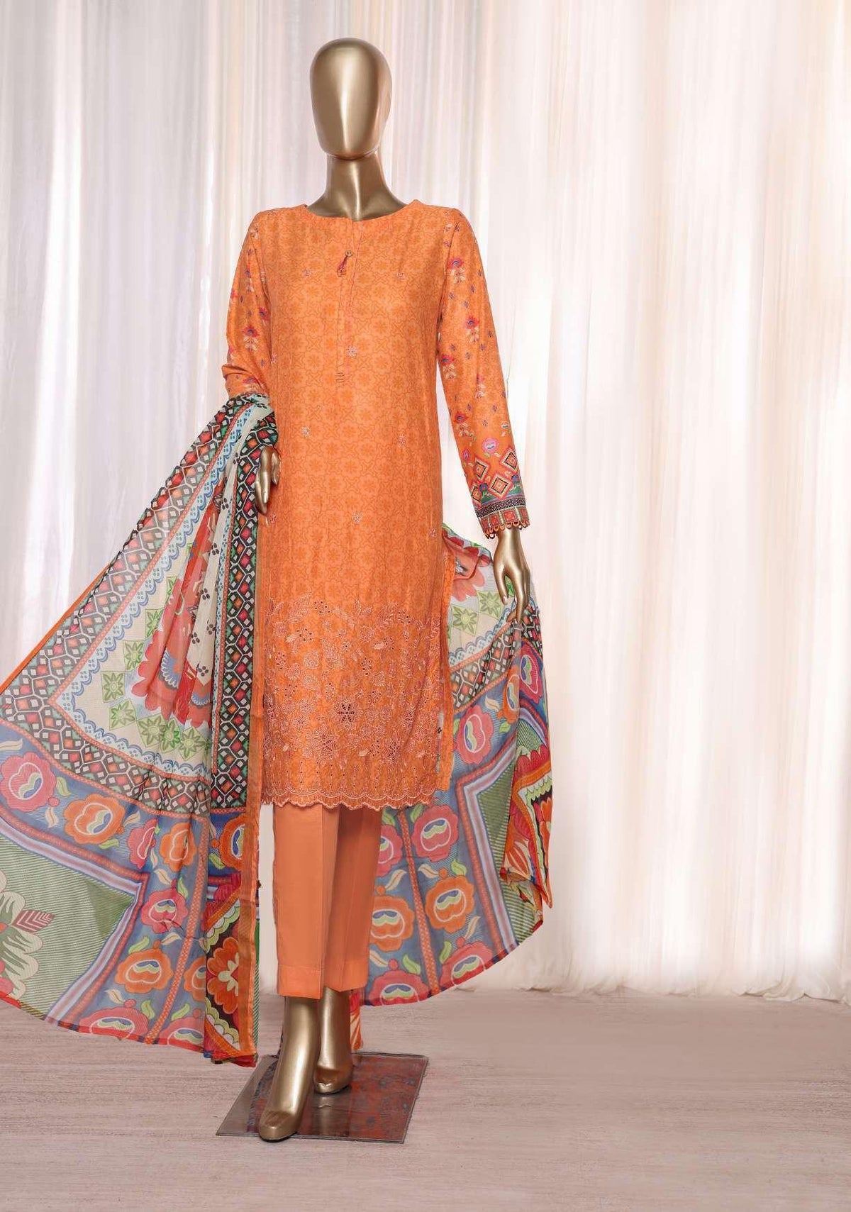 Anmol Print & Embroidered Chikankari Lawn Coll'24 D-01