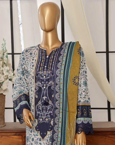 SADABAHAR Printed Lawn Coll"24 Vol 7-D 01- STITCHED 3 PIECE