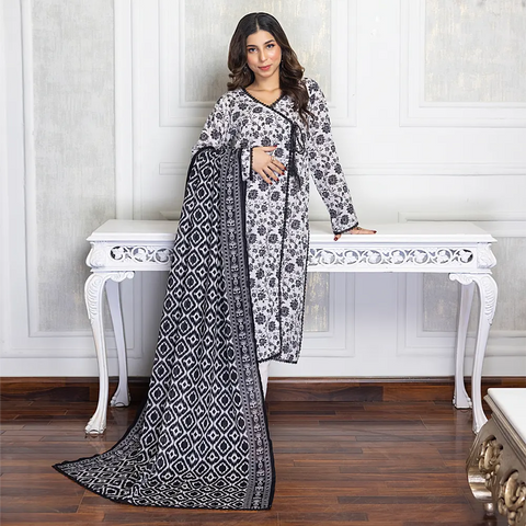 Black & White Vol3 Salina Digital Print Un Stitched 3 Pcs By Regalia Textile D-1