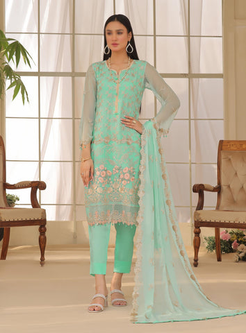D-01  Izhar Luxury Embroidered Chiffon Collection'23 By Soghat Un-Stitched 3 Piece
