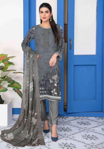 D-02 Zunaira Luxury Embroidered Lawn Coll"23 By )Sobia Waseem) Un-Stitched 3 Piece