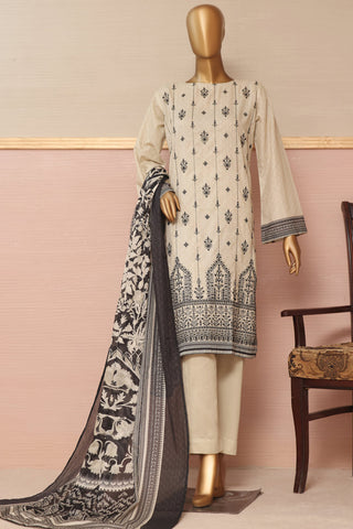 D-03 Bin Saeed Emb Lawn Summer Coll'23 -3 PIECE STITCHED