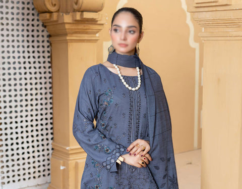 Haad E Nazar Fancy Winter Fabric With Shawl Coll:24 By Sobia Waseem D-02