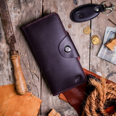Tri-Fold Pure Leather Long Wallet By Jild D-01