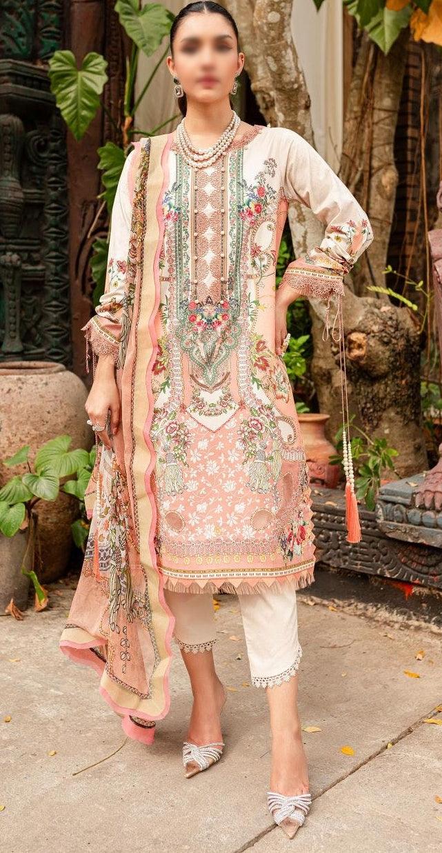 Urbane Jade"24 Chiffon Printed lawn suit printed chiffon dupatta D-03