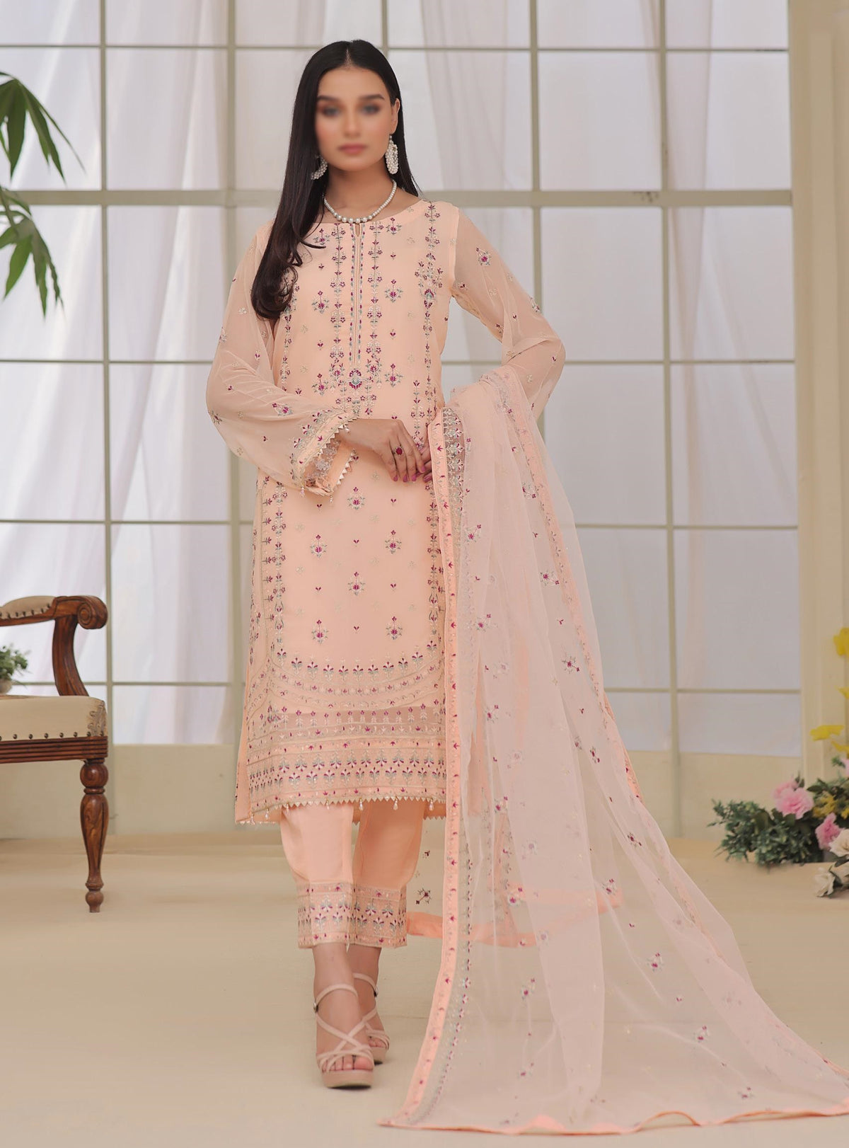 D-03 Izhar Luxury Embroidered Chiffon Collection'23 By Soghat Un-Stitched 3 Piece