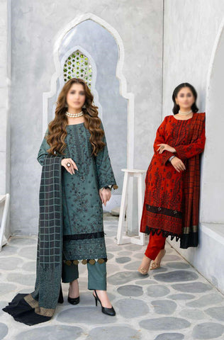 Shabnam Fancy Emb Winter With Shawl Coll:24 By Sobia Waseem D-03