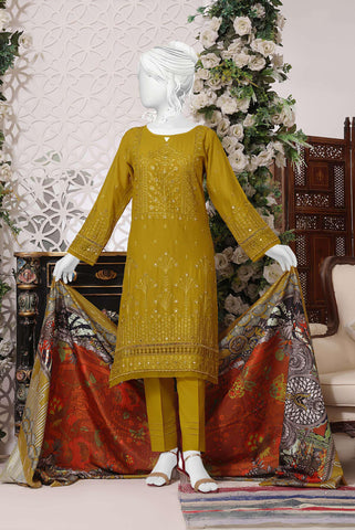 D-04 B  HZ EXCLUSIVE PRET EMBROIDERED COTTON COLLECTION STITCHED 3 PIECE