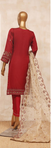D-MB-8 Red Mahpara Festive Formal Embroidered Pret Coll'23 By Sadabahar Stitched 3 Piece