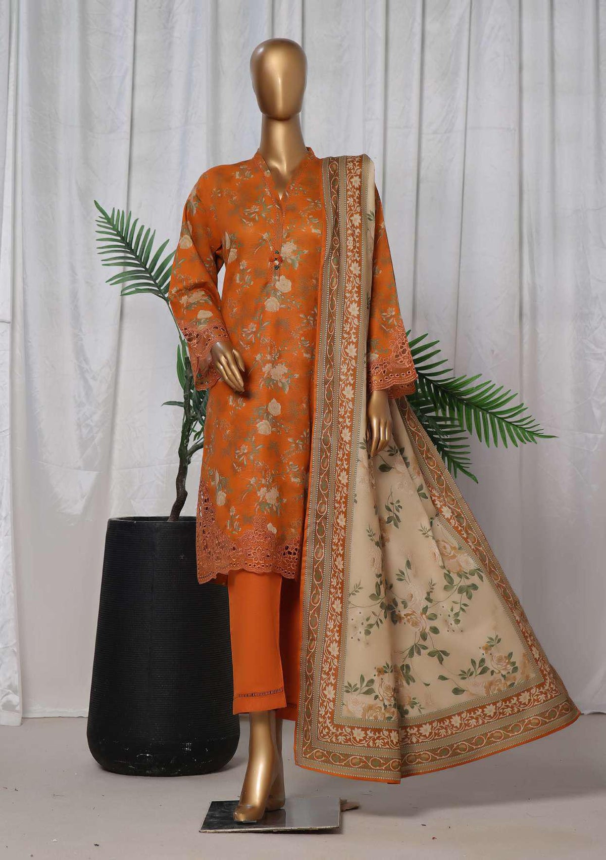 Sadabahar Emb Print Khaddar Coll: Reay To Wear D-04