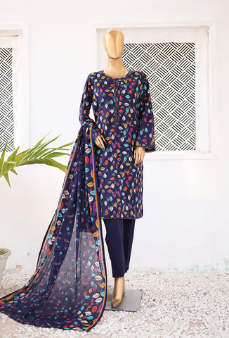 Bin Saeed Printed Lawn Coll"24-3Piece Stitched D-04