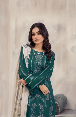 Marjjan Luxury Embroidered Viscose Unstitched 3 Piece Suit Winter Collection MV-291 GREEN