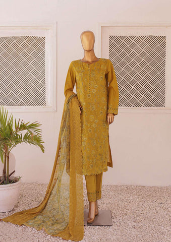 Majestic Luxury Emb Lawn Un-Stitched 3-piece By HZ D-04