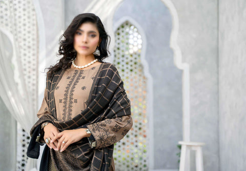 Shabnam Fancy Emb Winter With Shawl Coll:24 By Sobia Waseem D-04