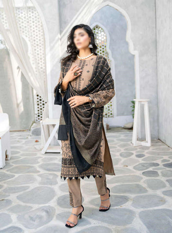 Shabnam Fancy Emb Winter With Shawl Coll:24 By Sobia Waseem D-04