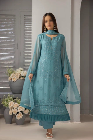 ROOHI 3 PIECE LUXURY EMB CHIFFON BY SOGHAT D-08