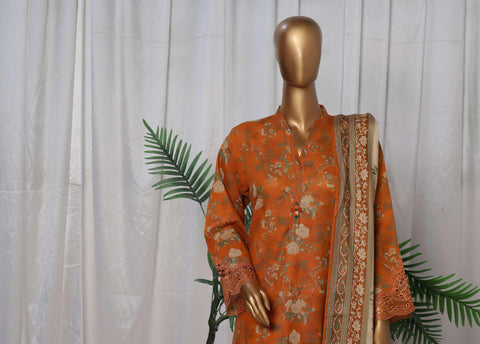 Sadabahar Emb Print Khaddar Coll: Reay To Wear D-04