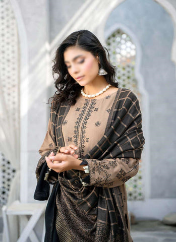 Shabnam Fancy Emb Winter With Shawl Coll:24 By Sobia Waseem D-04