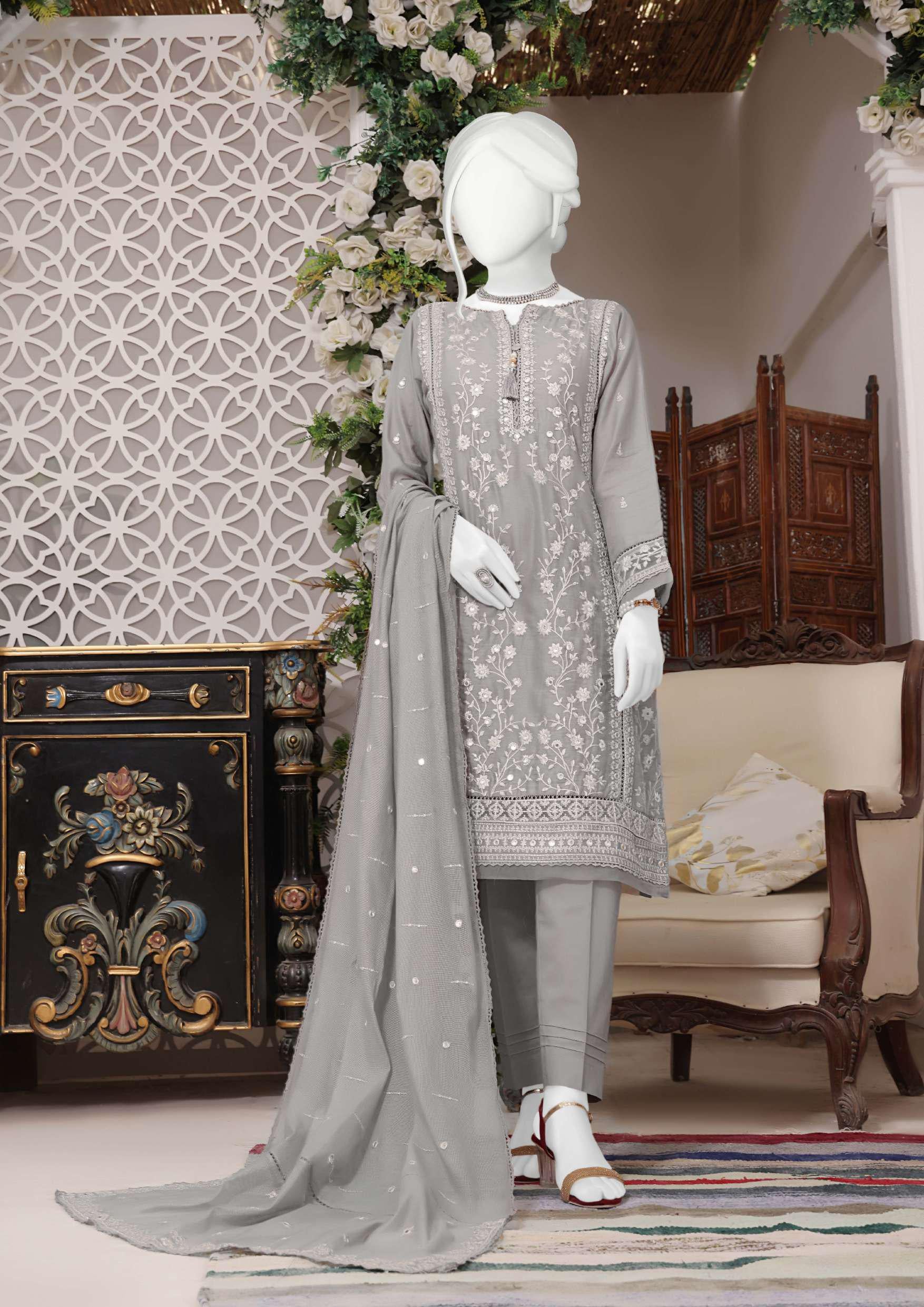 D-05 B  HZ EXCLUSIVE PRET EMBROIDERED COTTON COLLECTION STITCHED 3 PIECE