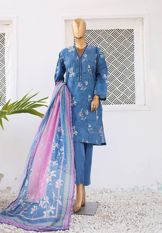 Bin Saeed Printed Lawn Coll"24-3Piece Stitched D-06