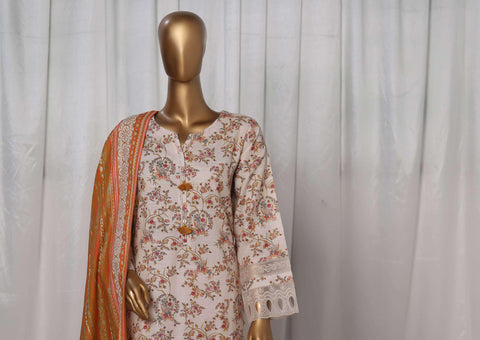 Sadabahar Emb Print Khaddar Coll: Reay To Wear D-05