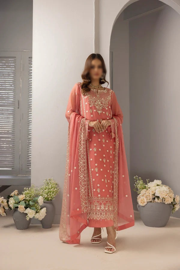 ROOHI 3 PIECE LUXURY EMB CHIFFON BY SOGHAT D-05
