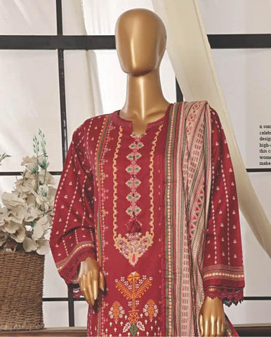 SADABAHAR Printed Lawn Coll"24 Vol 7-D 06- STITCHED 3 PIECE