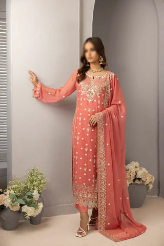 ROOHI 3 PIECE LUXURY EMB CHIFFON BY SOGHAT D-05