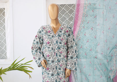 Bin Saeed Printed Lawn Coll"24-3Piece Stitched D-09