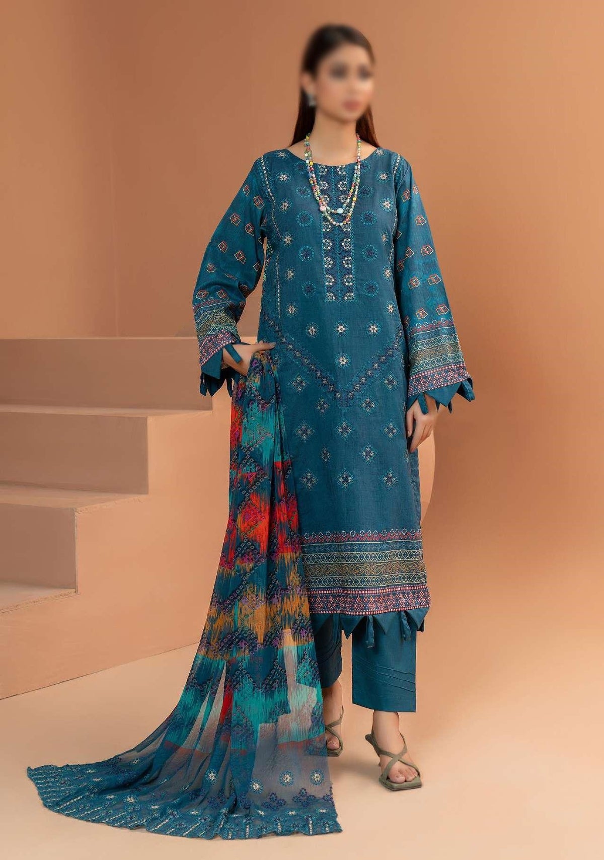 Marwa Semi Formal Embroidered Lawn Collection'24 D-07