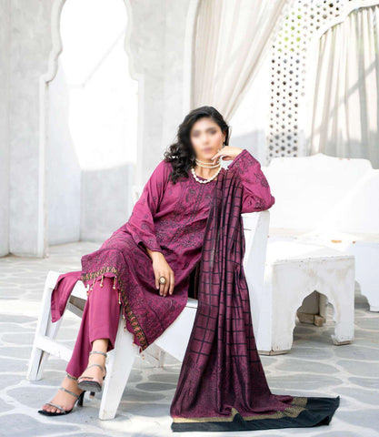 Shabnam Fancy Emb Winter With Shawl Coll:24 By Sobia Waseem D-08