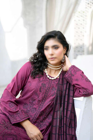 Shabnam Fancy Emb Winter With Shawl Coll:24 By Sobia Waseem D-08