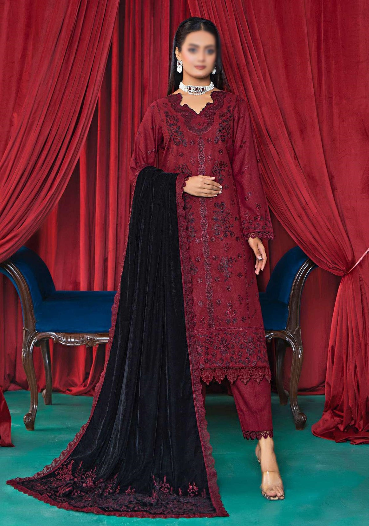 Momina 0.2 Fancy Winter Fabric Collection:24 By Sobia Waseem D-08