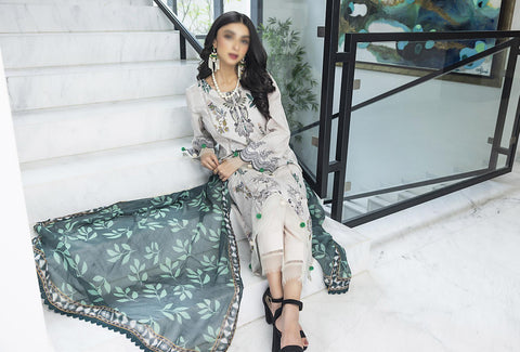 Colors Digital Chiffon Dupatta 3-Pcs Unstitched-V4-24 D-08