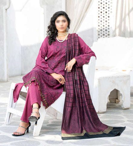 Shabnam Fancy Emb Winter With Shawl Coll:24 By Sobia Waseem D-08
