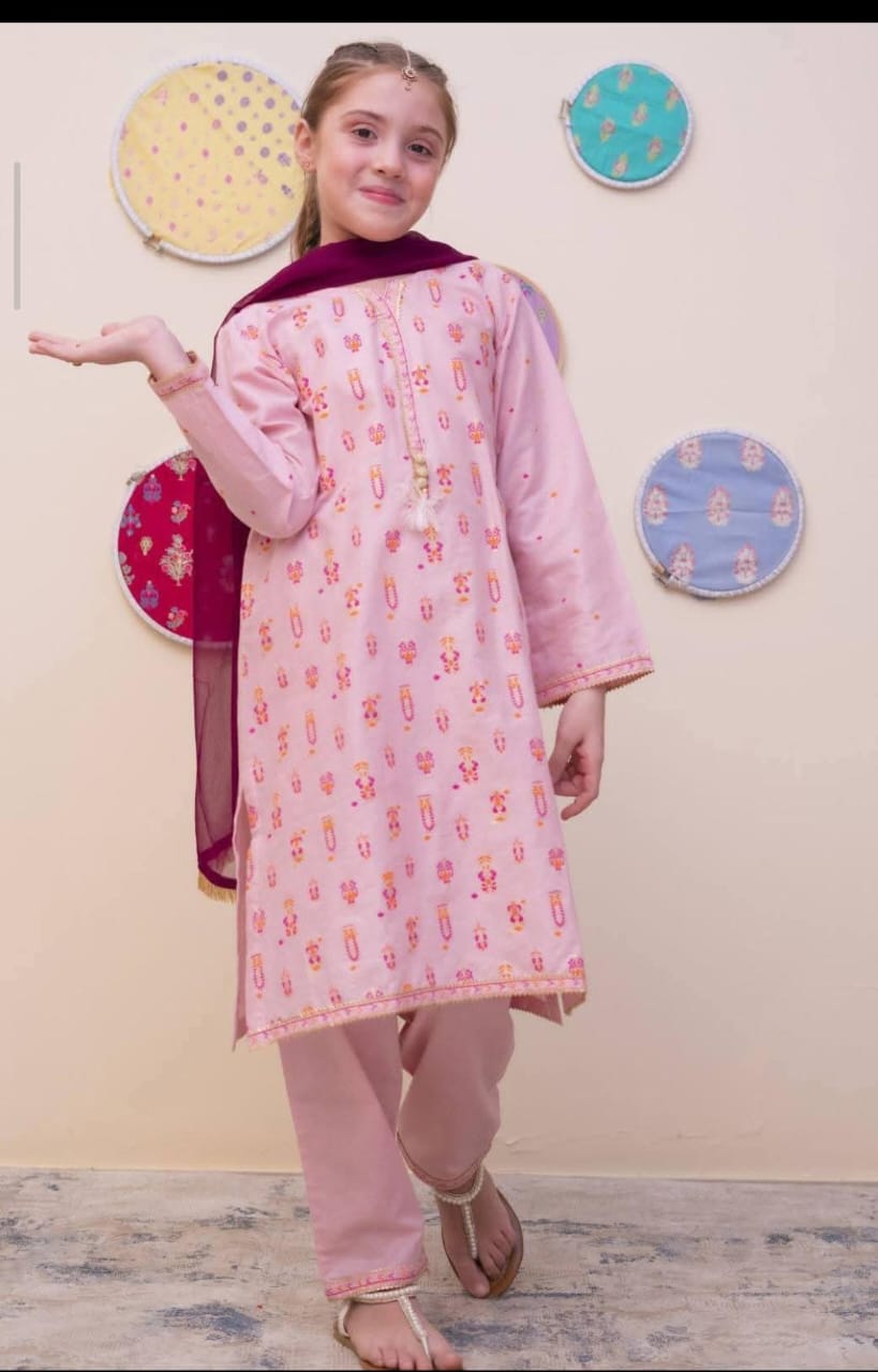 GURYA Printed Cambric 3Pec  Pret Coll'25 By SHANZEY Kids D-2