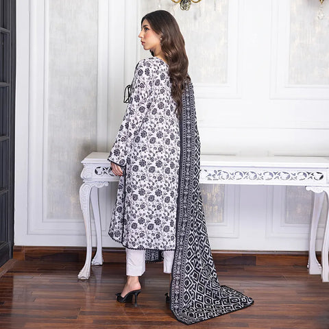 Black & White Vol3 Salina Digital Print Un Stitched 3 Pcs By Regalia Textile D-1