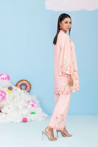 CLOUDS 2 Piece Stitched Printed Crepe Suit D-1