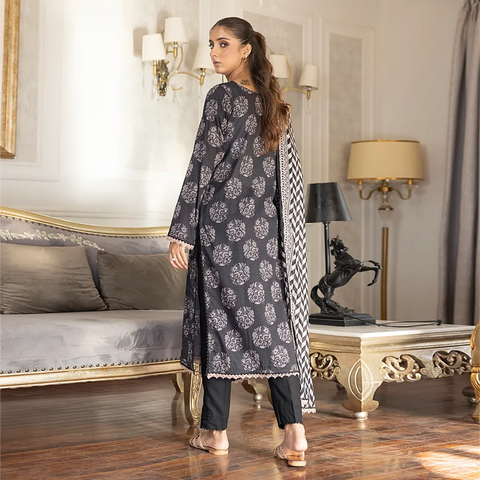 Black & White Vol3 Salina Digital Print Un Stitched 3 Pcs By Regalia Textile D-10
