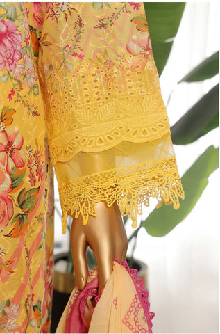 Fusion  Lawn Chikankari Stitched 3 Pcs 2025 Sadabahar D-03