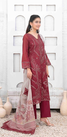 Mable Vol2 Emb Fancy Lawn Emb Banarsi Dupatta Un Stitched 3 Pcs Tawakkal D-1033