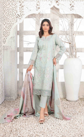 Mable Vol2 Emb Fancy Lawn Emb Banarsi Dupatta Un Stitched 3 Pcs Tawakkal D-1035