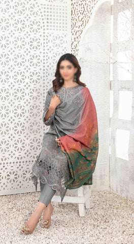 Mable Vol2 Emb Fancy Lawn Emb Banarsi Dupatta Un Stitched 3 Pcs Tawakkal D-1036