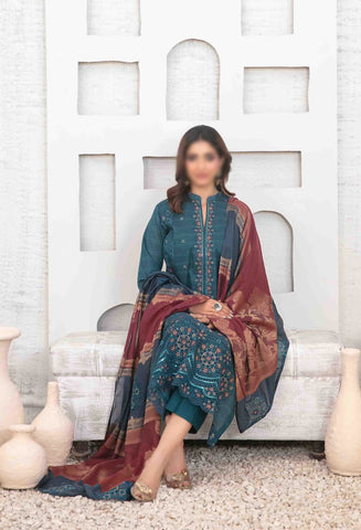 Mable Vol2 Emb Fancy Lawn Emb Banarsi Dupatta Un Stitched 3 Pcs Tawakkal D-1037